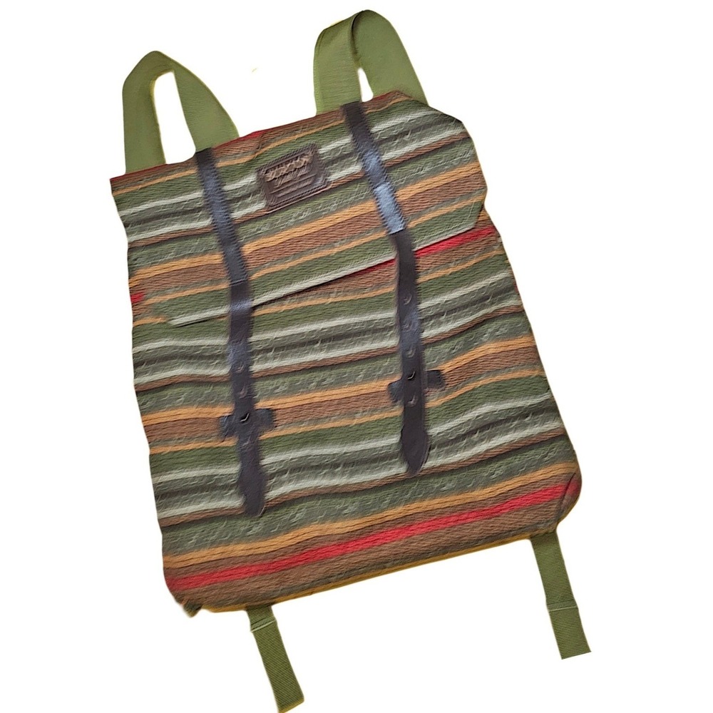Burton Women's Green & Earthtone Stripes Rucksack Style Tinder Backpack